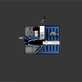 Blue Mobile Industrial Cutting Machine With Circular Saw And Wheels