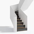 Modern Spiral Staircase Design With White Frame And Black Steps Interior Feature 3d model