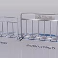 Sturdy Metal Fence With Horizontal Rails And Clear Size Measurement Indications