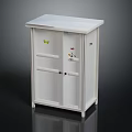 White Storage Cabinet With Simple Doors And Functional Minimalist Home Furniture Design