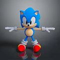 Sonic the Hedgehog Blue Animated Character With White Gloves Red Shoes And Arms Outstretched