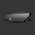Futuristic Concept Car With Gray Body Black Roof Unique Wheels And Sleek Design