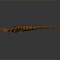 Realistic Brown Striped Scorpion 3D Model With Detailed Exoskeleton And Claws