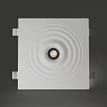 White Square Downlight Spotlight With Wavy Pattern And LED Illumination Design 3d model
