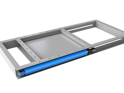 Industrial Equipment With Metal Frame And Blue Conveyor Belt For Material Handling 3d model