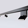 Modern Black Track Lighting With Downlights And Spotlights For Interior Design 3d model