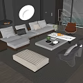 Modern Minotti Sofa Coffee Table Combination 3d model