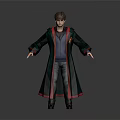Game and Movie Character Standing in Green Robe With Red Trim And Dark Inner Clothing
