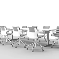 Modern Conference Table With Wheeled Office Chairs In Minimalist Office Setting