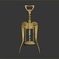 Golden Corkscrew With Gear Design Spiral Tip And Stable Stand For Home Use