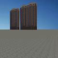 Two Modern High Rise Residential Buildings With Glass Windows And Brick Facade