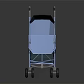 Lightweight Blue Baby Stroller Featuring Foldable Design Sun Canopy And Wheels