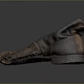 Old Worn Brown Leather Shoes With Torn Upper And Worn Sole Details