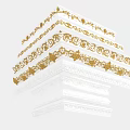 Various White And Gold Gilded Gypsum Cornice Models With Ornate Decorative Patterns For Interior Design