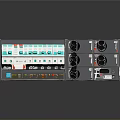 Gray Computer Server Power Supply Unit With Multiple Ports Control Panel And Indicator Lights