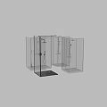 Shower Sauna with Transparent Glass Enclosure and Modern Shower Fixtures Design