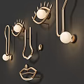 Modern Artistic Wall Lamps with Abstract Facial Shape Design and Warm Glow