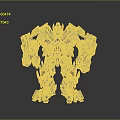 Detailed Humanoid Sci Fi Robot With Metallic Armor And Complex Mechanical Design