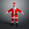 Santa Claus Themed Decorative Ornament Set With Red Outfit White Beard And Black Boots