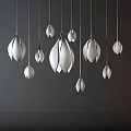 Elegant Modern Chandelier Design With White Petal Shaped Pendants For Home Decor