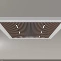 Modern Ceiling Design With Metal Grille And Recessed Lighting Fixtures