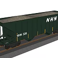 Green NHN 326 Freight Car Standing On Railway Track Details