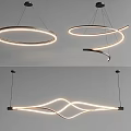 Modern Contemporary Chandelier Designs With Circular Spiral And Wave Shaped LED Lights For Home Interior Decor