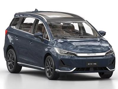BYD D1 Dark Blue Minivan With Sunroof And Modern Exterior Design 3d model