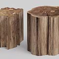 Rustic Natural Solid Wood Stump Coffee Table Set For Cozy Living Room Home Decor