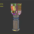 Classical Architectural Column With Intricate Carvings And Ornate Stone Structure