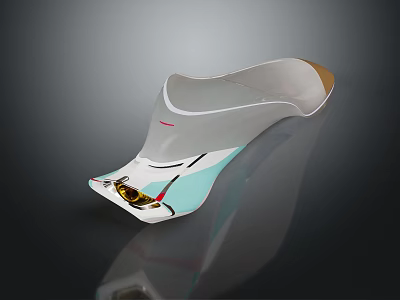 Modern Car Seat Design Featuring White Blue Accents And Ergonomic Shape 3d model