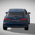 Blue Audi Hatchback Car With Modern Front Design And UK License Plate