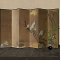 New Chinese-style screen partition screen 3d model