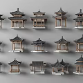 Various Chinese Pavilion 3D Models With Different Traditional Styles And Structures 3d model