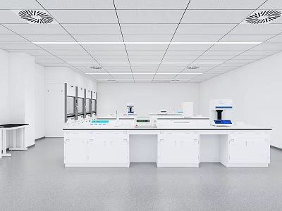 Modern Laboratory With Clean Interior And Equipment 3d model