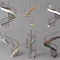 modern staircase revolving staircase 3d model