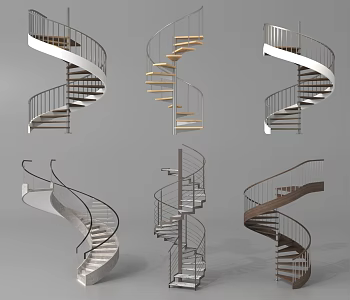 modern staircase revolving staircase 3d model
