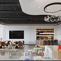 Interior of sales office in modern reception area 3d model