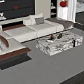 Modern sofa coffee table combination 3d model