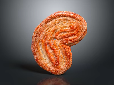 Freshly Baked Golden Brown Heart Shaped Puff Pastry with Flaky Layers and Crispy Texture 3d model