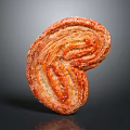 Freshly Baked Golden Brown Heart Shaped Puff Pastry with Flaky Layers and Crispy Texture