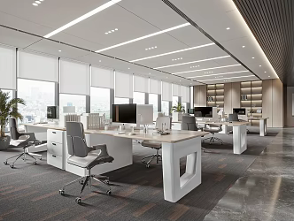 modern public office area office area 3d model