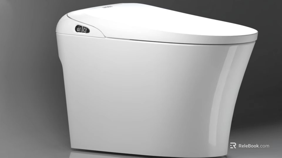 Modern Smart Toilet With Sleek White Design And Intelligent Control Panel 3d model 