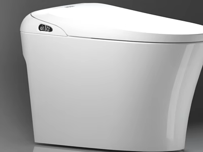 Modern Smart Toilet With Sleek White Design And Intelligent Control Panel 3d model