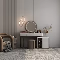 Modern Dressing Table Dressing Table Stool Combination 3d model