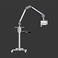 White Mobile Furniture With Adjustable Arm Rolling Wheels And Display Tray