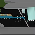 Event Venue Layout With Organized Seating Stage Green Plants And Functional Zones