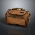 Brown Leather Handbag With Top Handle Zipper Design For Daily Use
