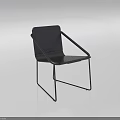 Modern Black Dining Chair With Metal Frame And Minimalist Design For Home Kitchen