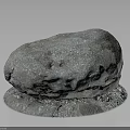 Natural Wood And Stone Material Decorative Rock With Gravel Moss Base